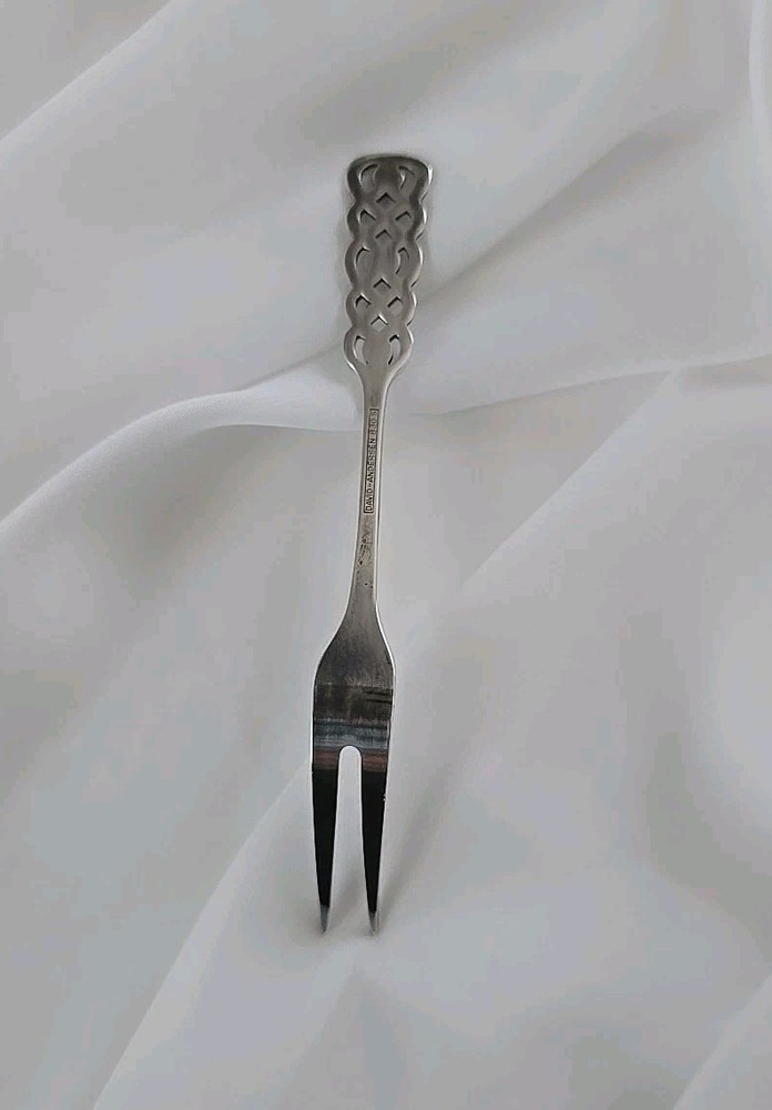 Vintage David Andersen 830 Silver Ringebu Pattern Olive Fork in Original Box