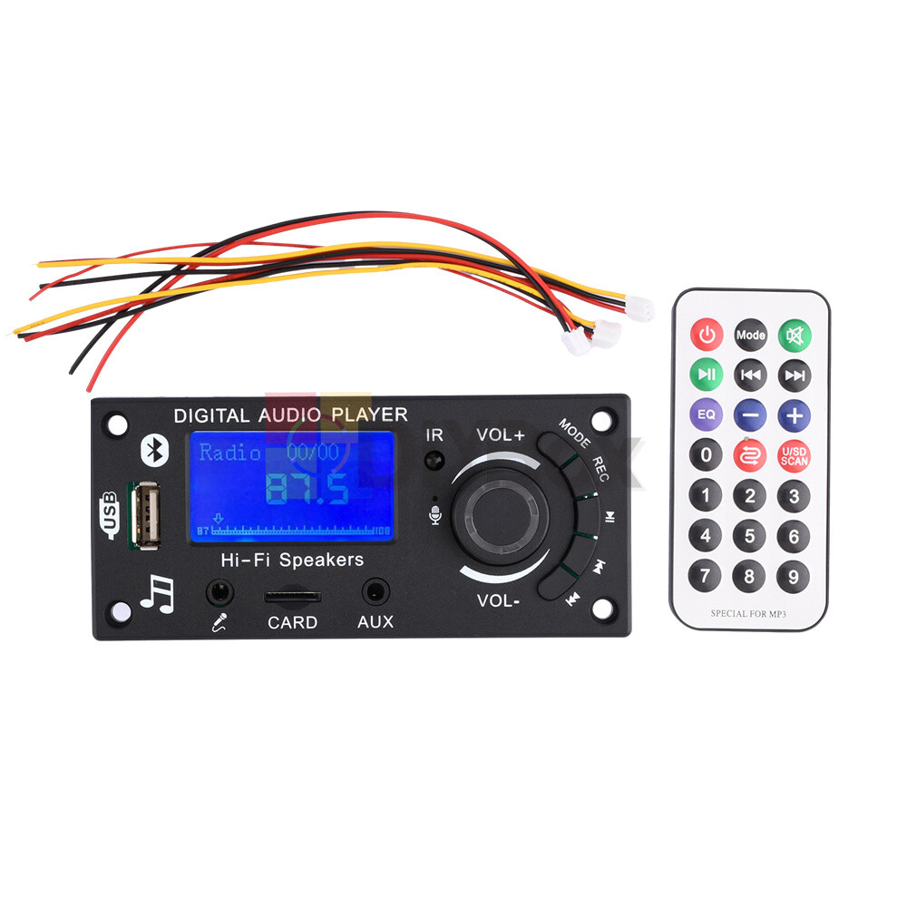 MP3 Decoder Board LCD Bluetooth FM Radio Audio Module with Remote Control 12V