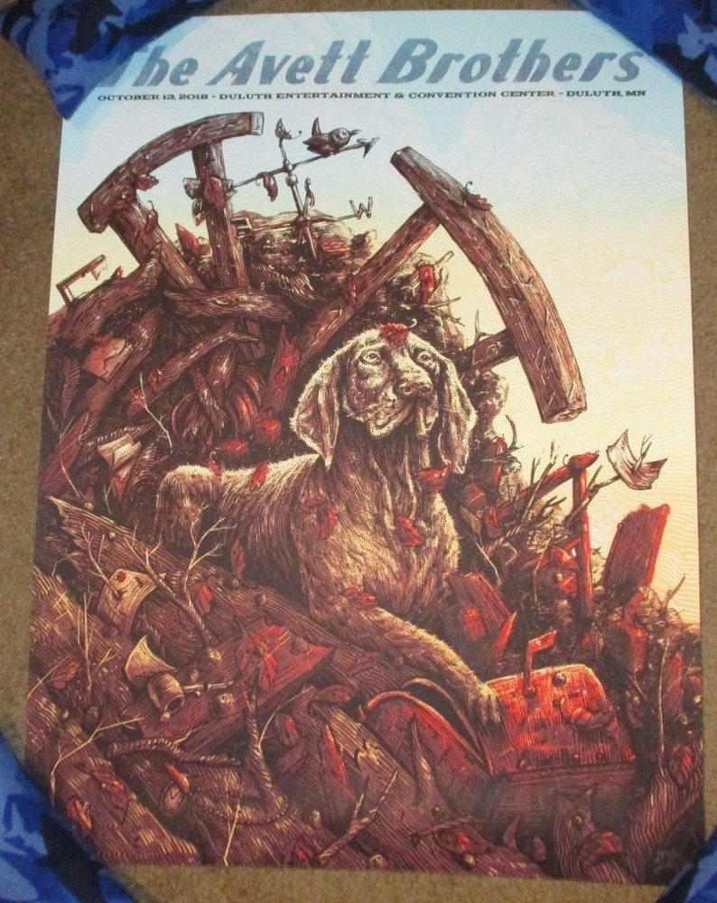 AVETT BROTHERS concert gig tour poster 10-13-18 DULUTH 2018 print Zeb Love A