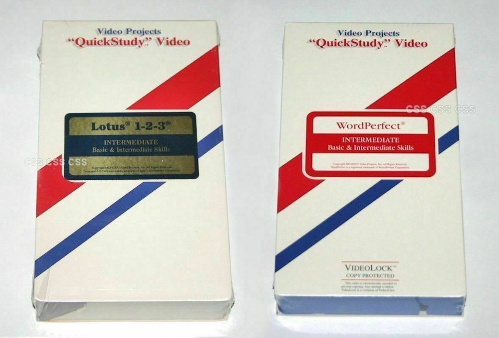 Video Projects Quick Study How to Learn Office Programs Basic Skills VHS Tape
