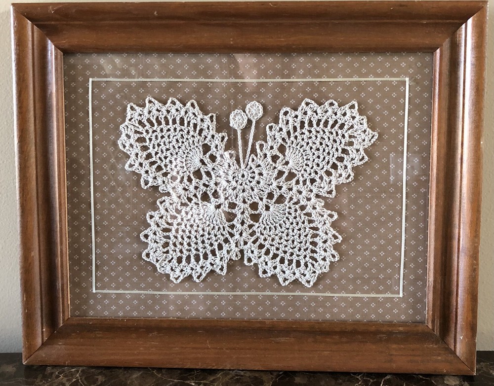 Framed Macrame Butterfly Wall Art, BOHO Design