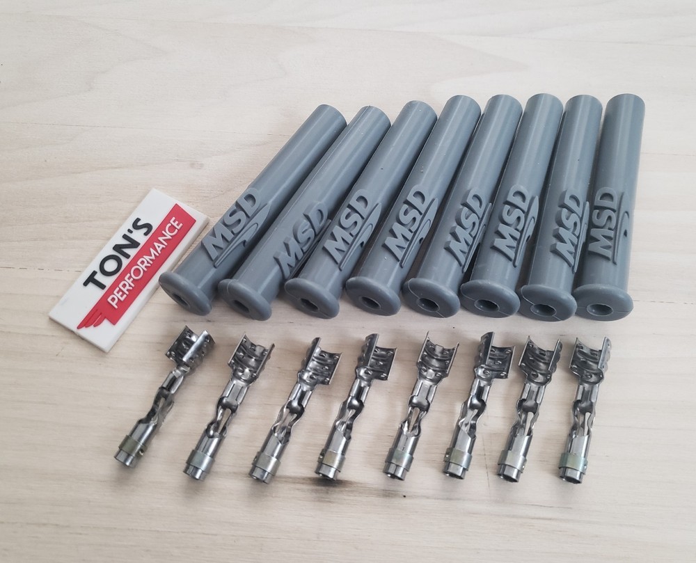 8 Pack Straight 180 Multi Angle MSD 3301 Spark Plug Wire Plug Boots & Terminals