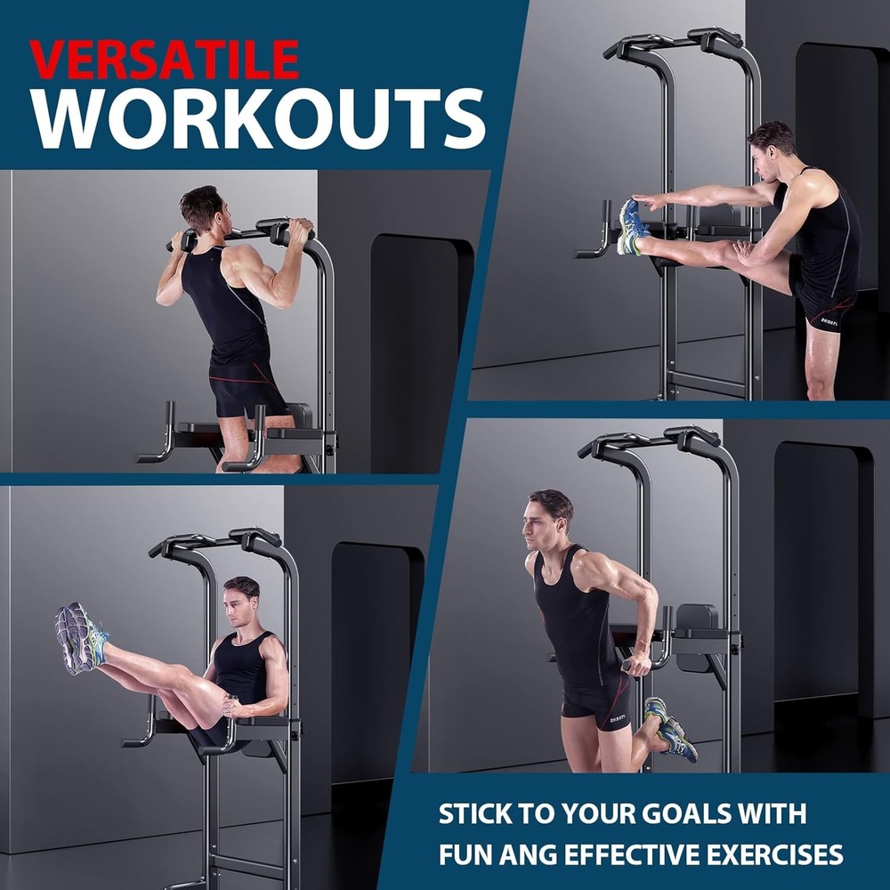 Power Tower Adjustable Height Pull Up & Dip Station Multi