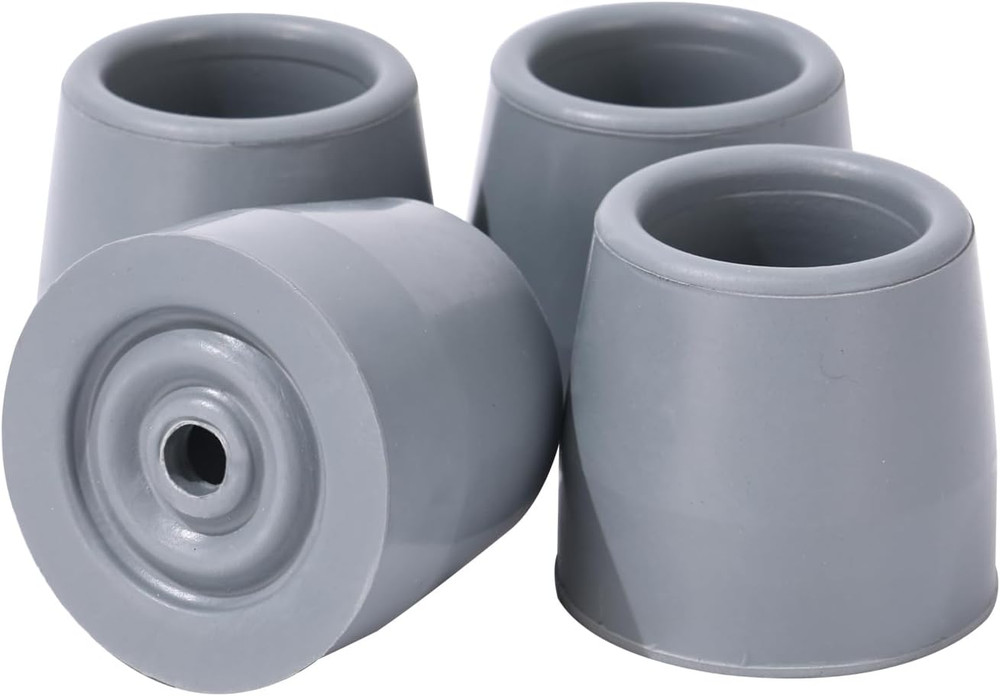 Replacement Walker/Commode Tips, Gray, 1 1/8"