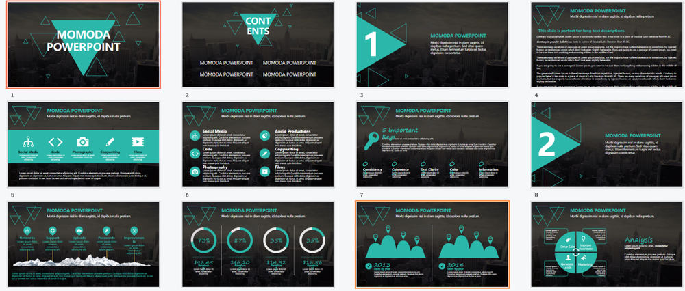 32 sets Professional PowerPoint edited Template-Business Summary Modify easily