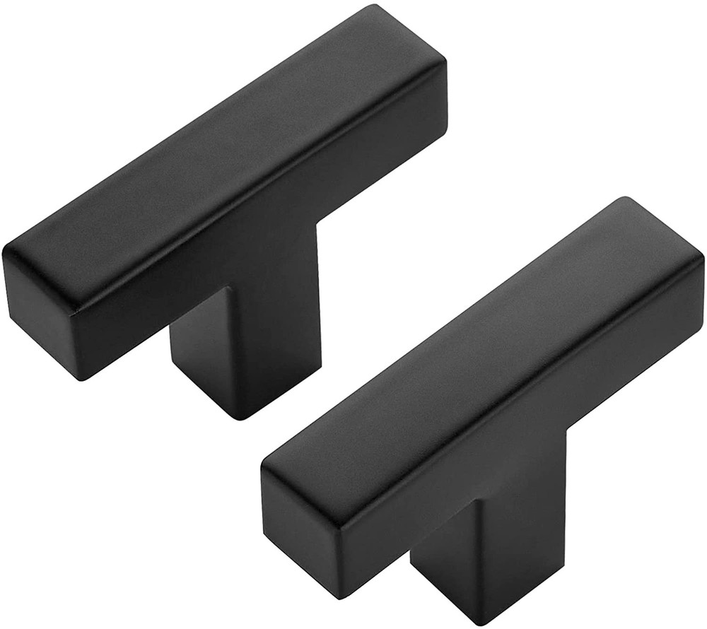 10 Pack Black Square Bar Cabinet Knobs 2 Inch Square Cabinet Pulls Matte Blac...
