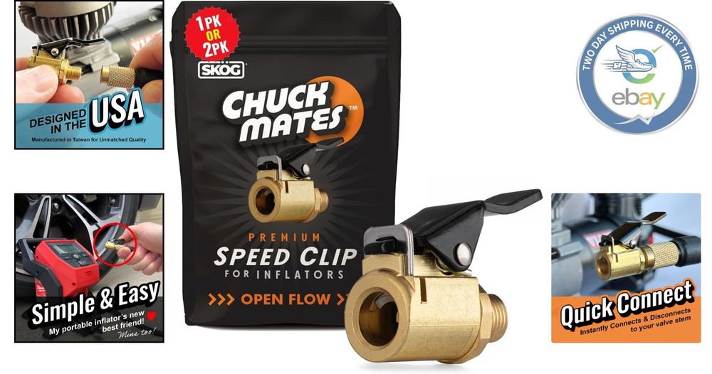 Lightweight Quick-Connect Tire Inflator Chuck - Brass, 1 Pack
