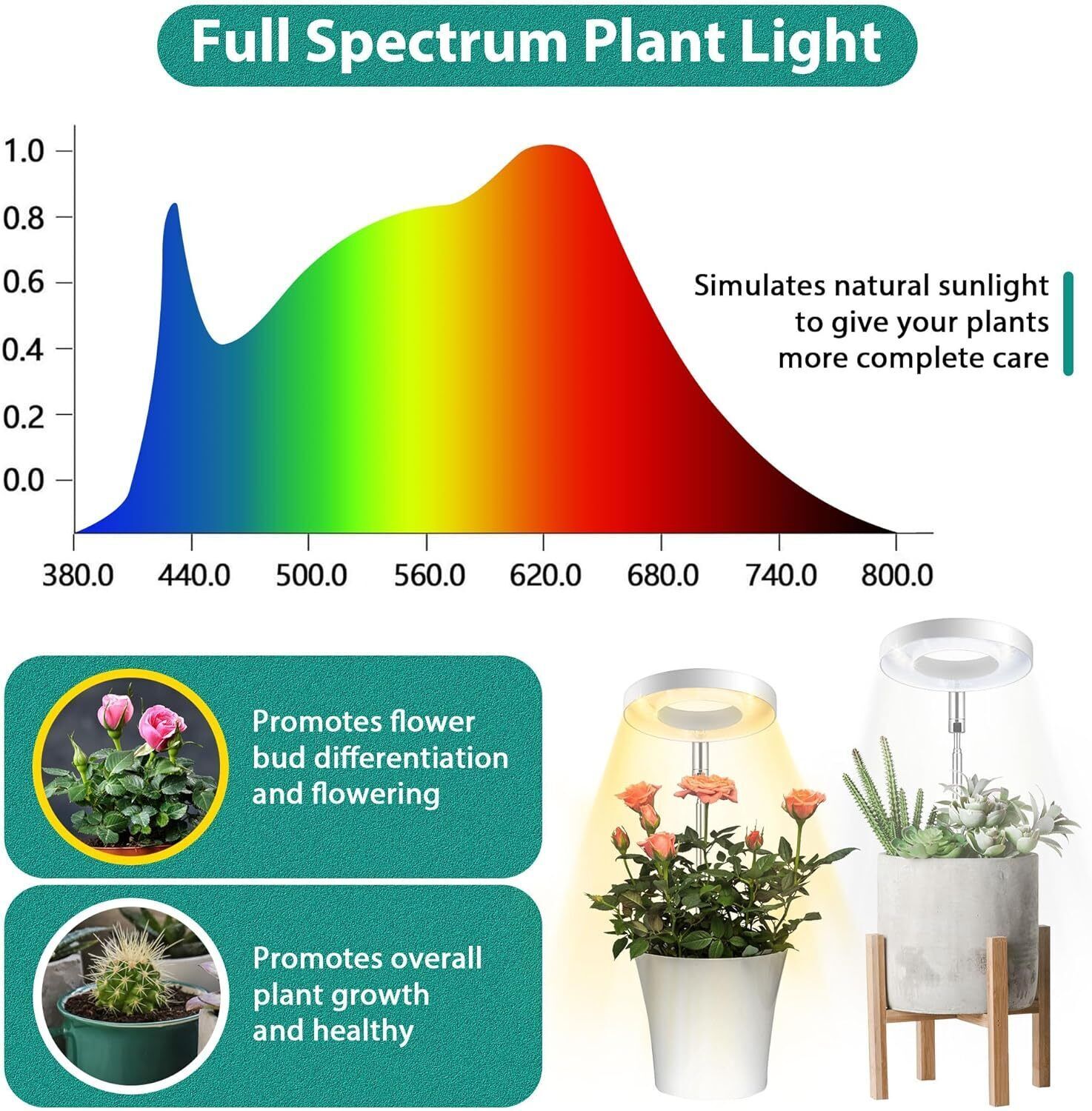 LED Grow Light Full Spectrum Indoor Plant Lamp with Timer
