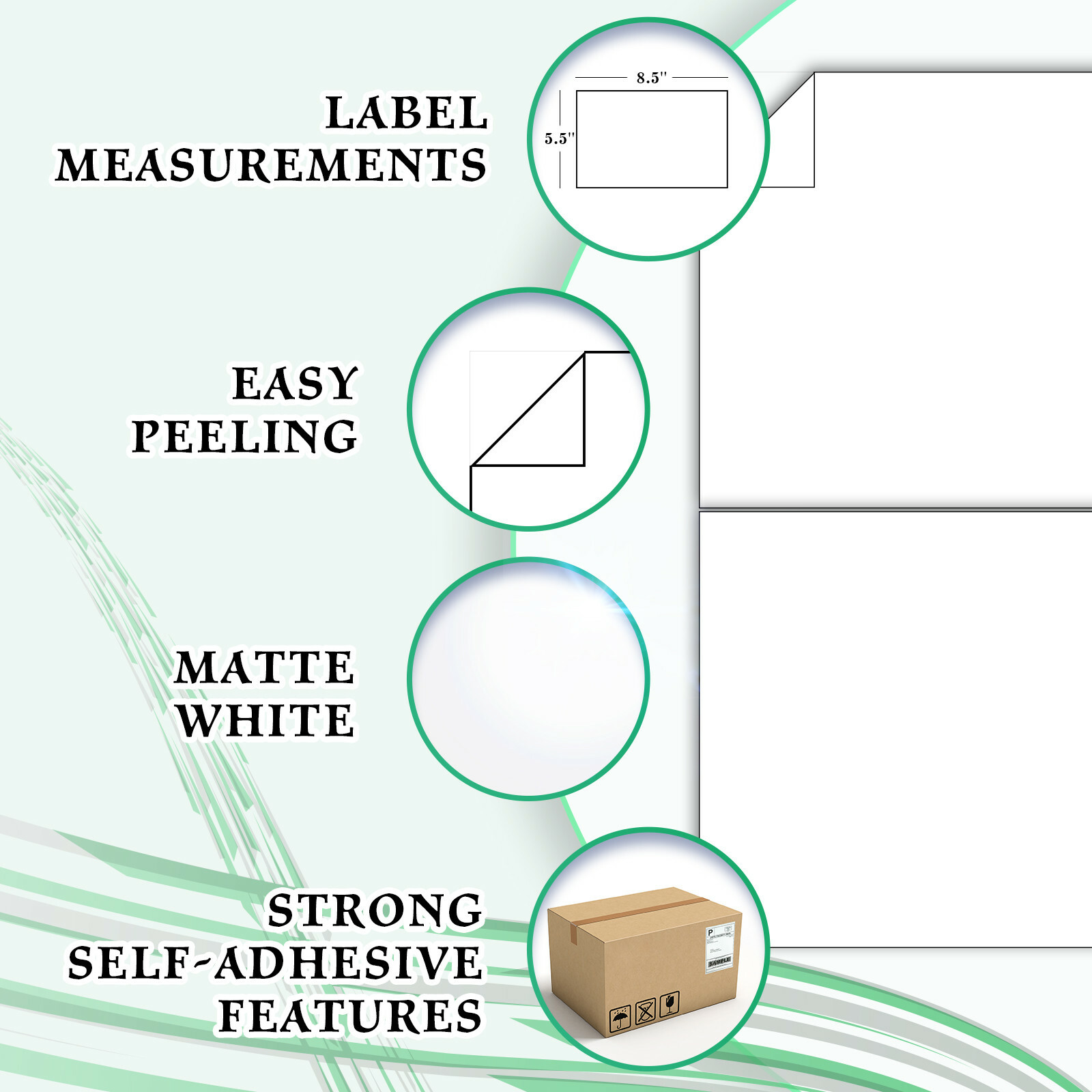 220 Self Adhesive Shipping Label Half Sheet 8.5 x 5.5 eBay USPS Fedex 2 Per Shee