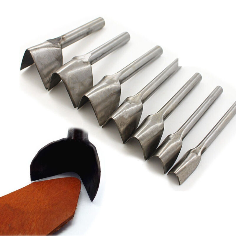 1pcs Leatherworking Tools， Half-Round V-Shaped Cutter Punch, 10-45mm