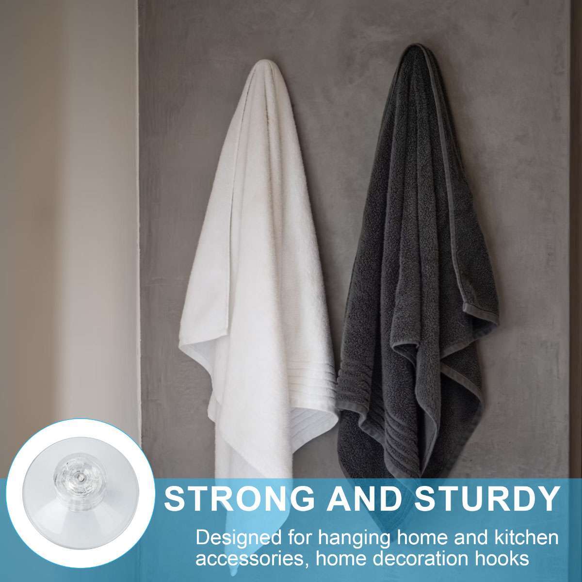 10PCS Strong Suction Cups with M4 Screw Rod Knurled Hook Clear Kitchen Glass USA