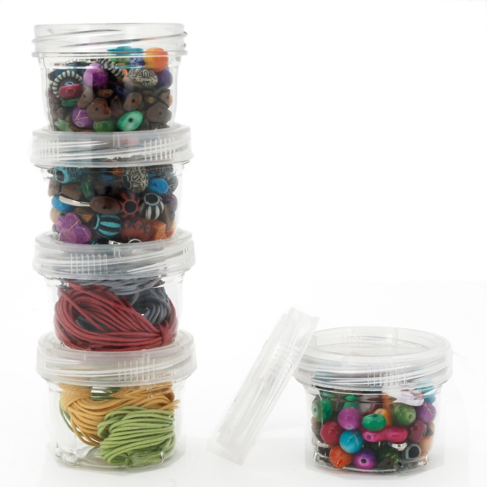 Storage Containers Stackable Interlocking Detachable 5 For Beads Crafts Medicine