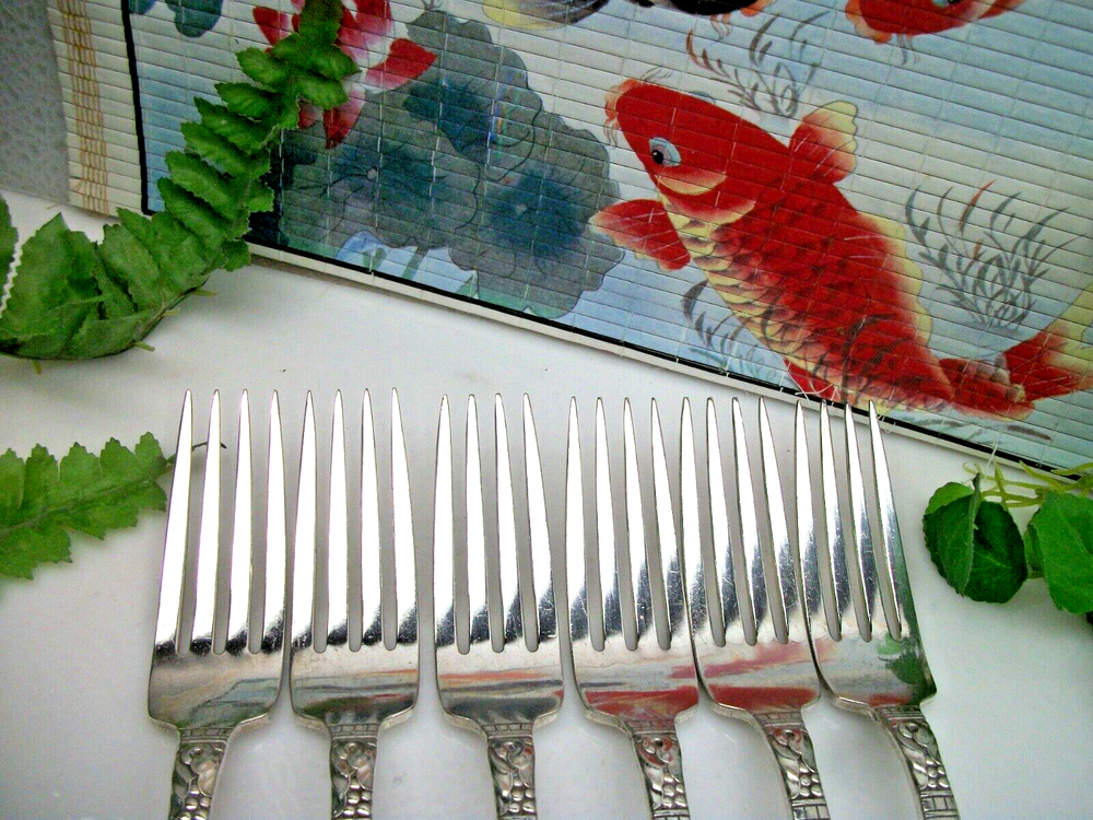 6 Oneida Community Silver FOREVER Silverplate Dinner Forks 1939