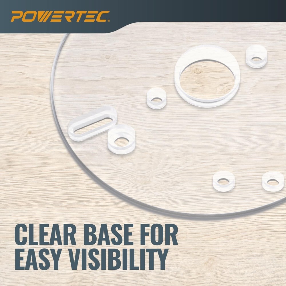 Professional-Grade Router Base Plate with Centering Cone & Pin Set - 6-1/2"