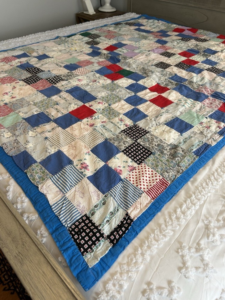 Handmade patchwork quilt in Americana style