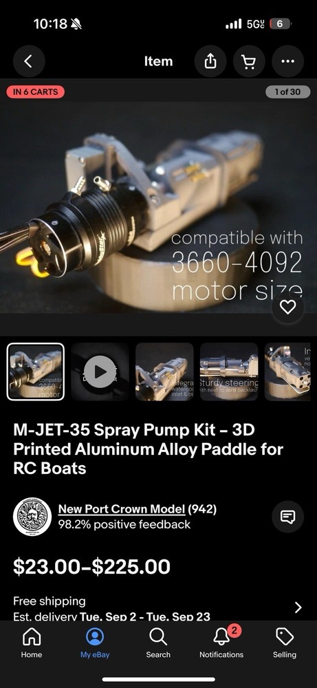 1/6 Scale Rc Jet Boat
