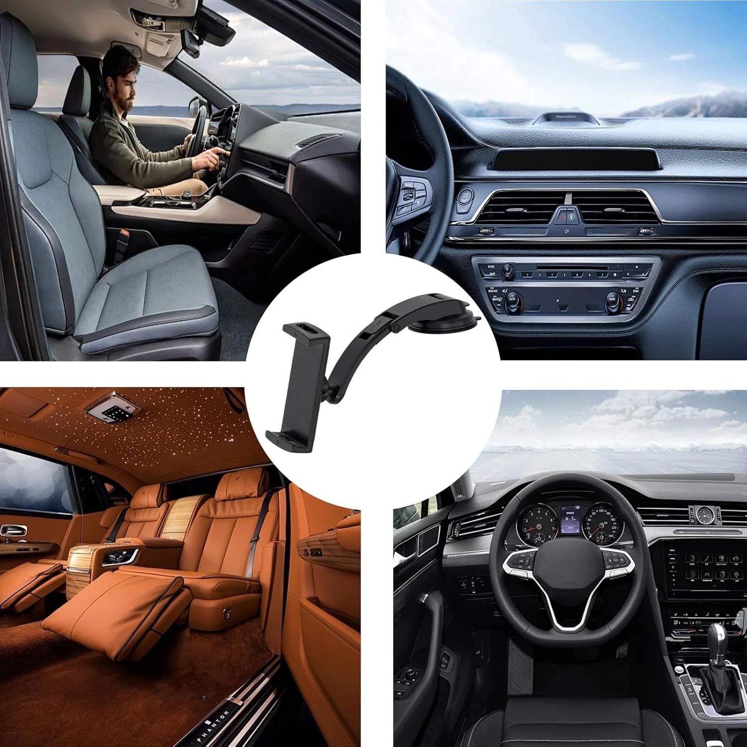 Car Phone Tablet Holder Suction Cup Windshield Dashboard Mount for iPhone iPad