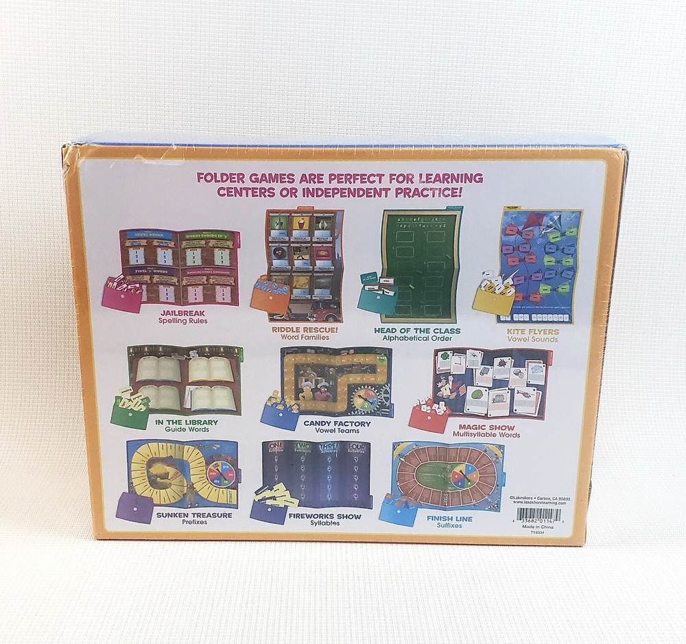 Lakeshore Elementary Folder Games Phonics and Language Grades 2-3 NEW Sealed
