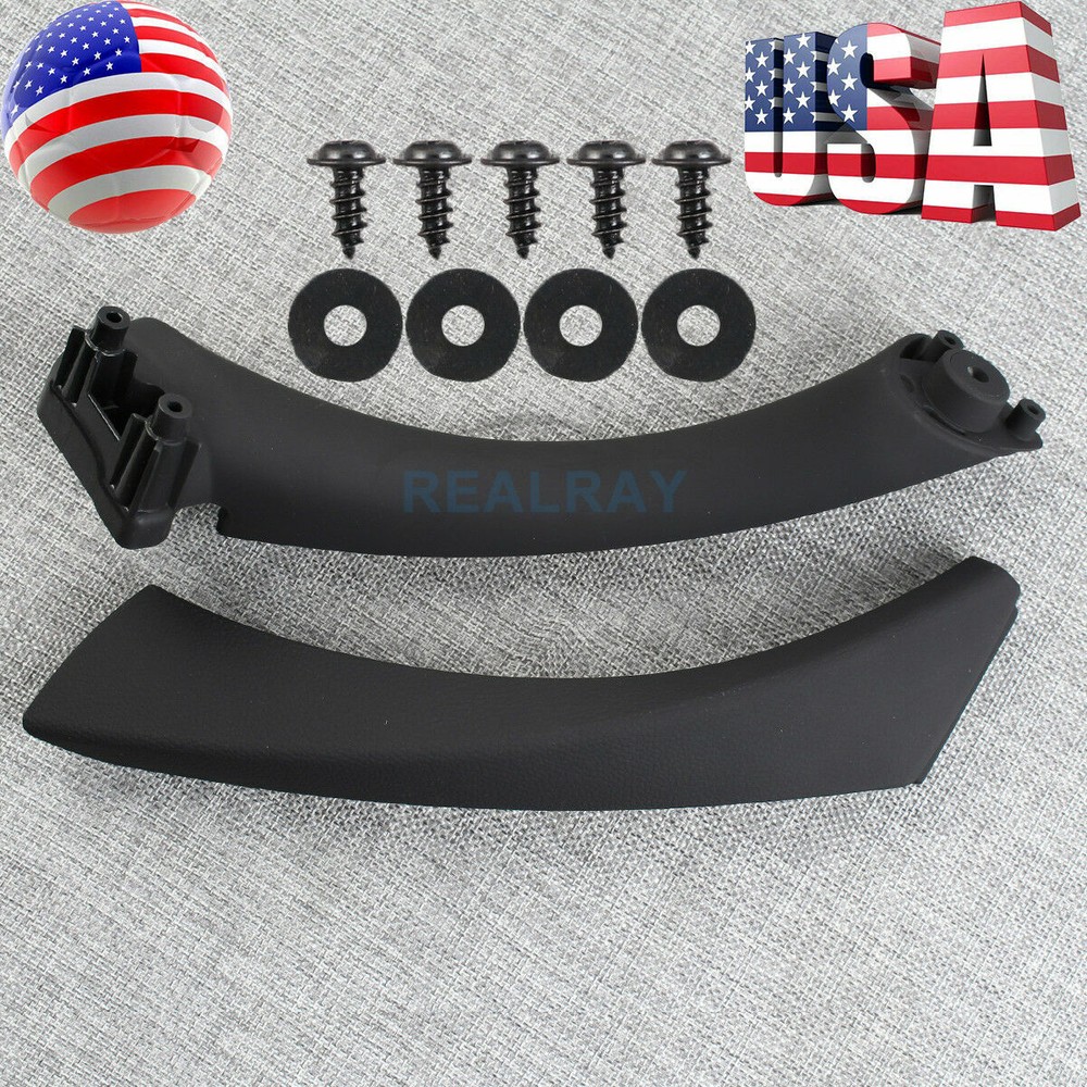 REAR Left Black INNER OUTER DOOR PANEL HANDLE PULL TRIM COVER FOR BMW E90 328i