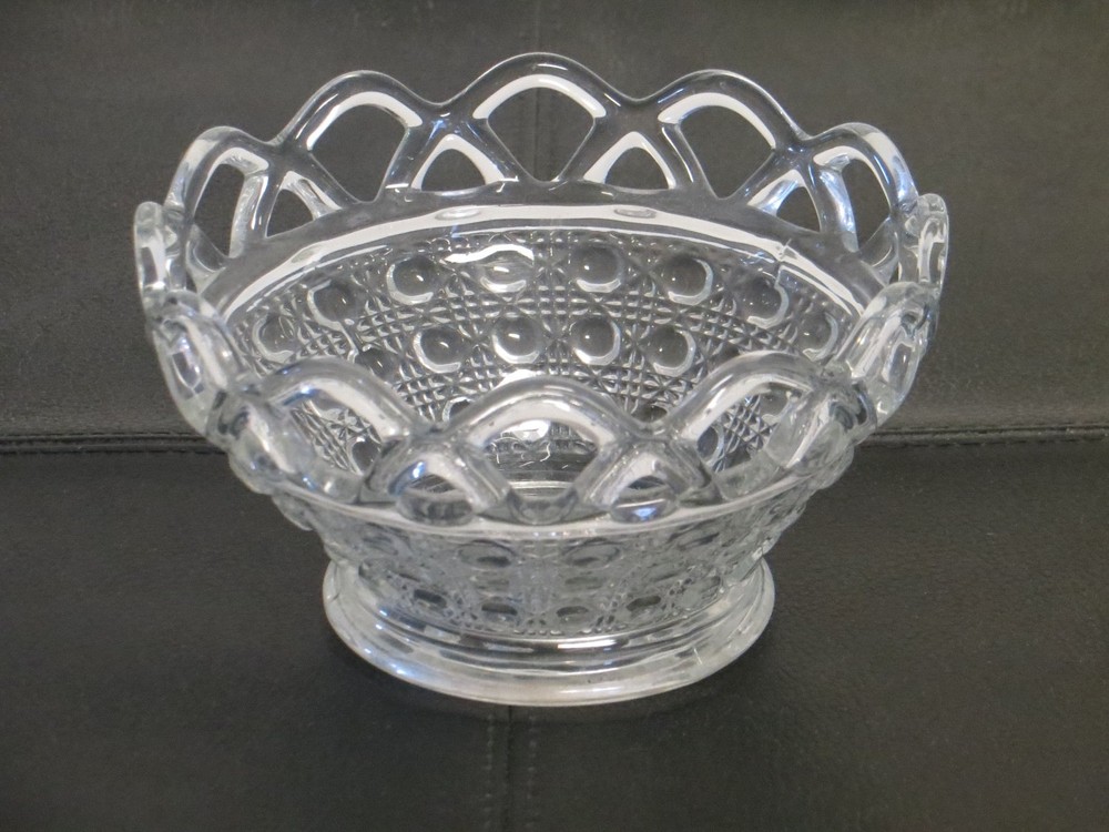 Cut Glass Eyelet Round 5" Candy Dish Bowl