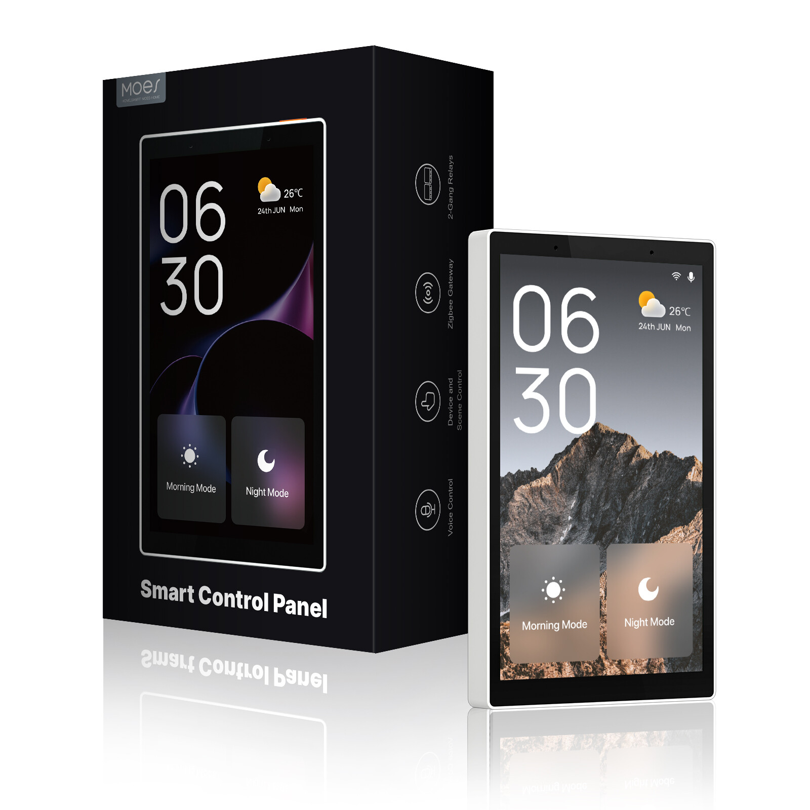 MOES WiFi&Zigbee Smart Switch Touchscreen Panel Alexa Built-in Voice&APP Control