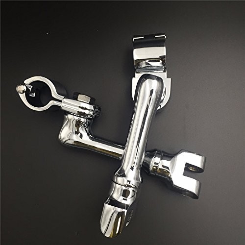 XKMT-Chrome Long Angled Adjustable Highway Peg Mounting Kit Compatible With