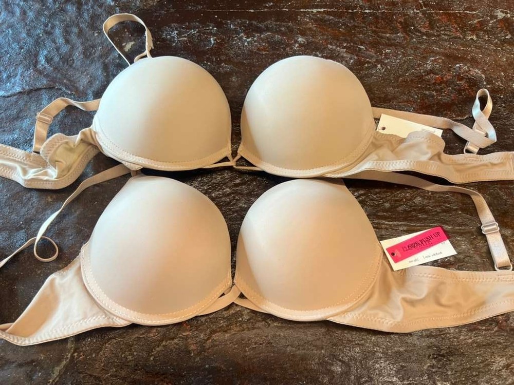 SUPER PUSH UP DOUBLE PADDED BOMBSHELL ADD TWO CUP SIZE BRA 2PCS BUNDLE