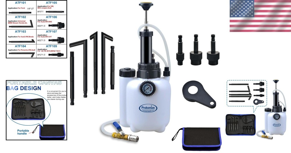 Easy Fill Transmission Fluid Pump with 8 Adapters