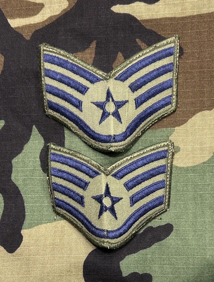 US Air Force SSGt/E5 Rank BDU Sew-On Staff Sergeant Large USAF