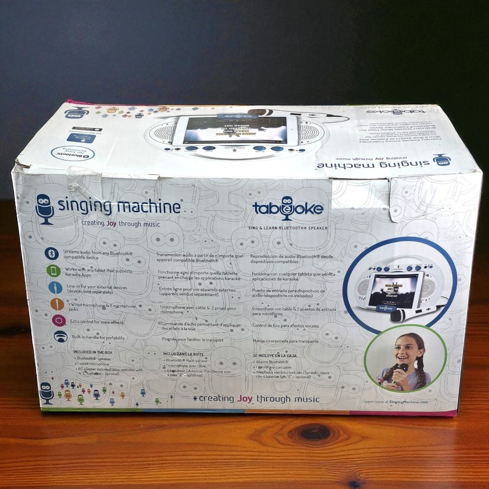 The Singing Machine Karaoke System Portable Bluetooth App Compatible TABEOKE