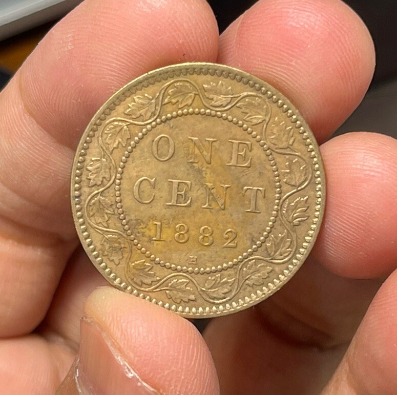 1882 Canada One Large Cent Coin Excellent Condition Cleaned
