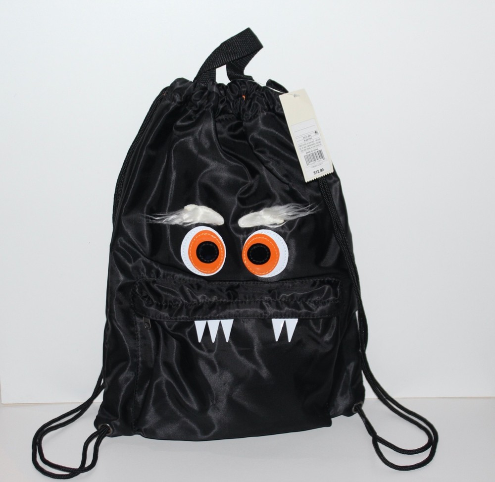 NWT CAT & JACK HALLOWEEN MONSTER DRAWSTRING BACKPACK BACKSACK