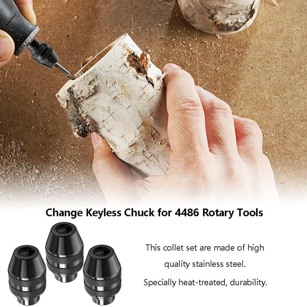 3Pcs Quick Change Keyless Chuck Compatible with Dremel 4486 Rotary Tools 3000...