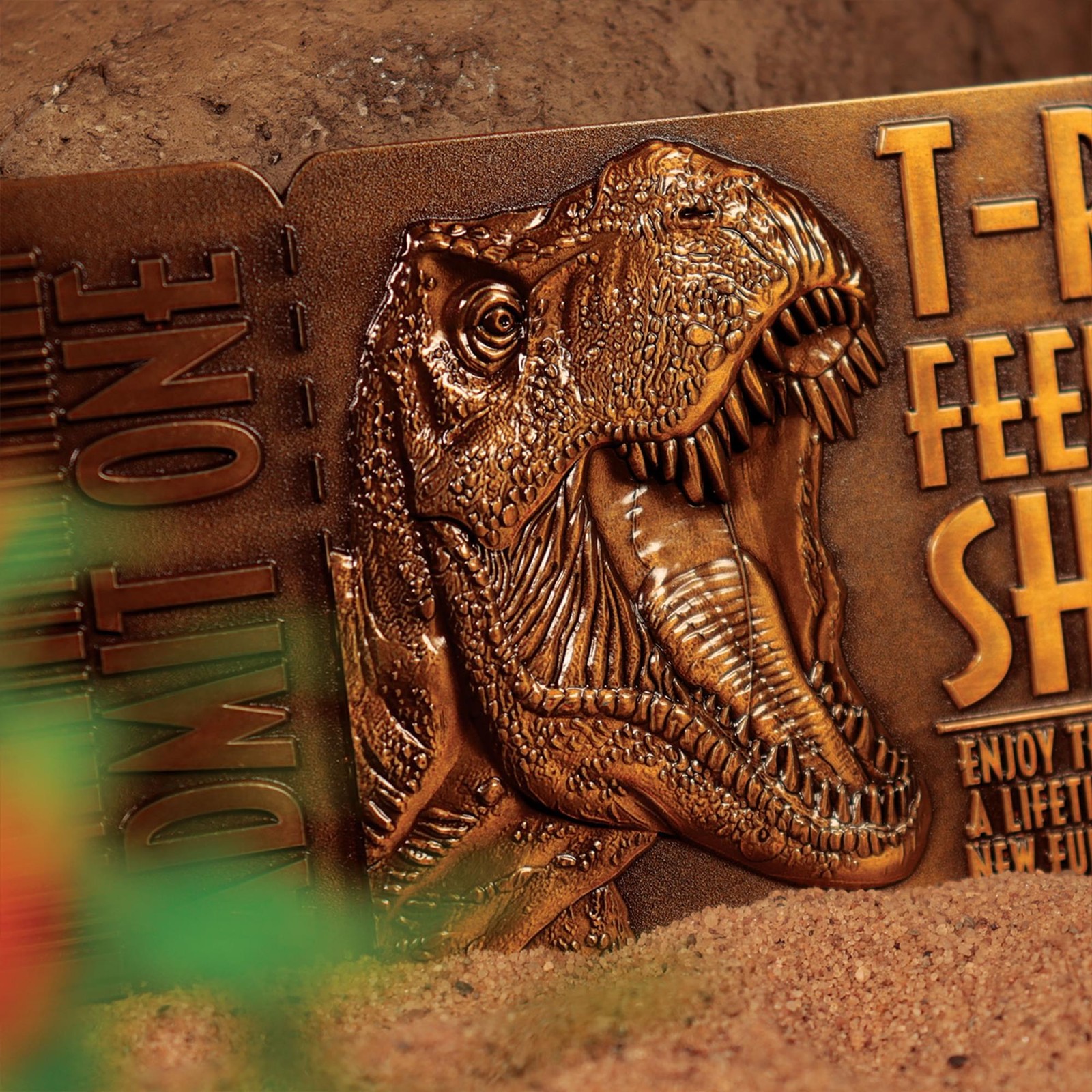Jurassic Park Feeding Show Ticket Metal Replica