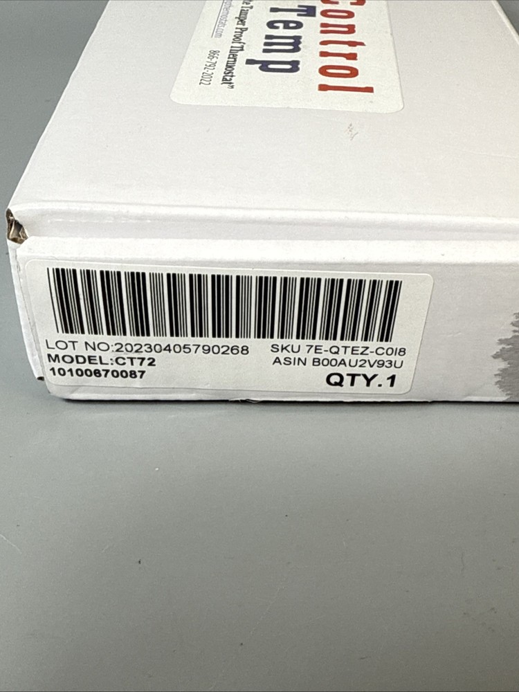 ControlTemp CT72 Basic Tamper Proof Thermostat White