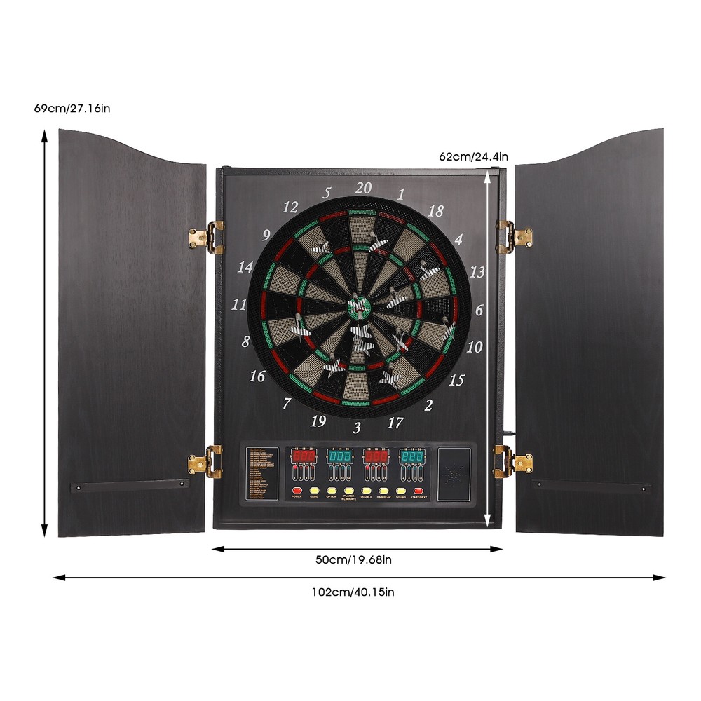 Electronic Dart Machine Wall-mounted Decorative Dartboard Cabinet & 12*Darts