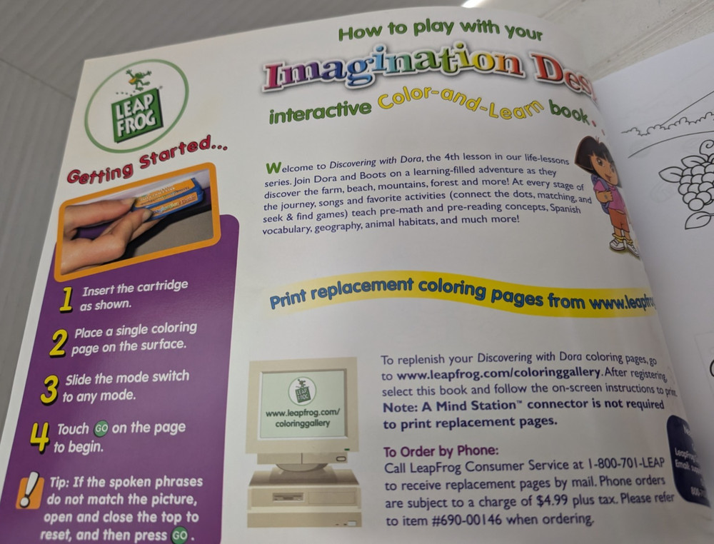 3 Leap Frog Imagination Desk Coloring/Activity Replacement Books ONLY
