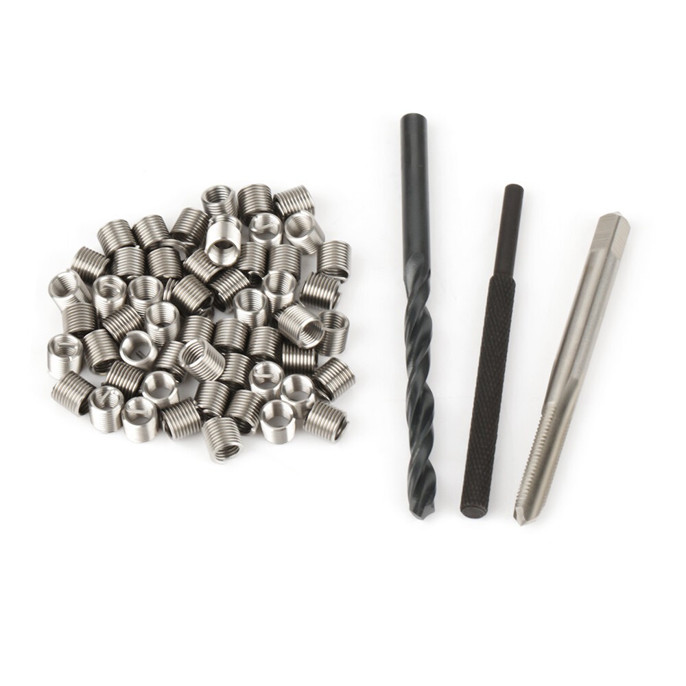 50pcs Stainless Steel Coiled Wire Helical Screw Thread Inserts M5 x 2D