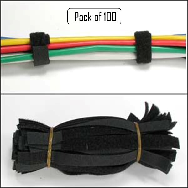 100pcs 6" inch Reusable Straps Wire Wrap Cable Holder Ties Cord Hook Loop Black