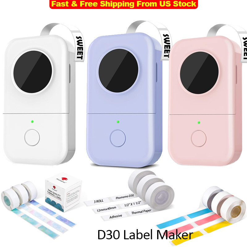Phomemo D30 Label Maker Machine Portable Bluetooth Mini Thermal Label Printer