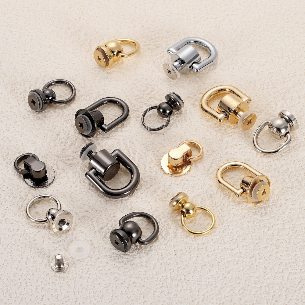 8Pcs Screw Round Head Rivet, 9.5mm Pull Ring Rivet Fasteners (Chrome Color)