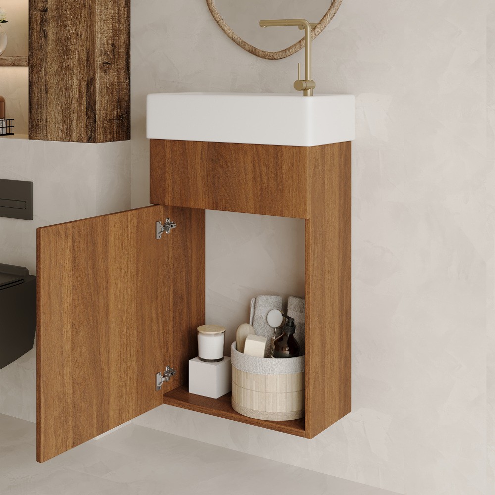 Modern Floating Bathroom Vanity with Intergrated Ceramic Basin