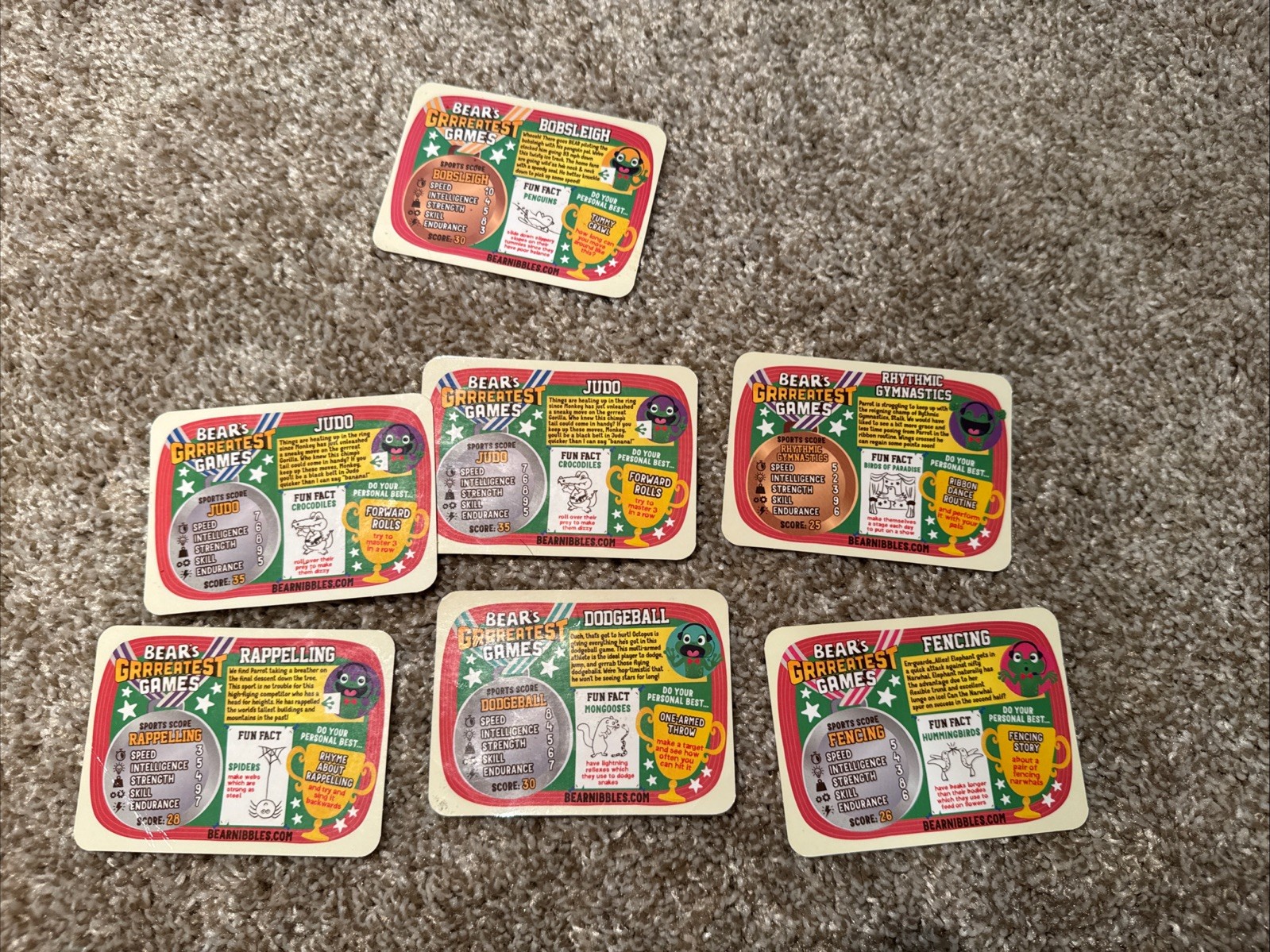 Bear Greatest Games And Fruit Snacks Trading Cards Lot Of 97