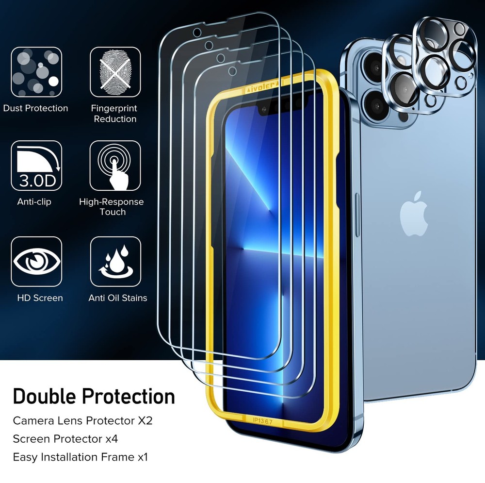 Iphone 13 Pro Max Screen And Camera Lens Protector Set 4 Screen 2 Lens Protec...
