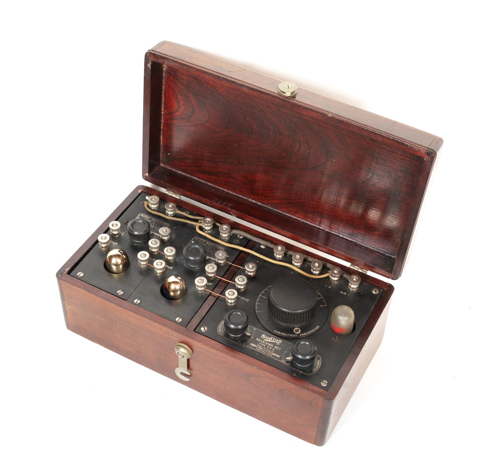 Near Mint 1923 Sodion DR-6 Radio w/Amps, Antenna, Rainbow Tubes & S-13 * Works