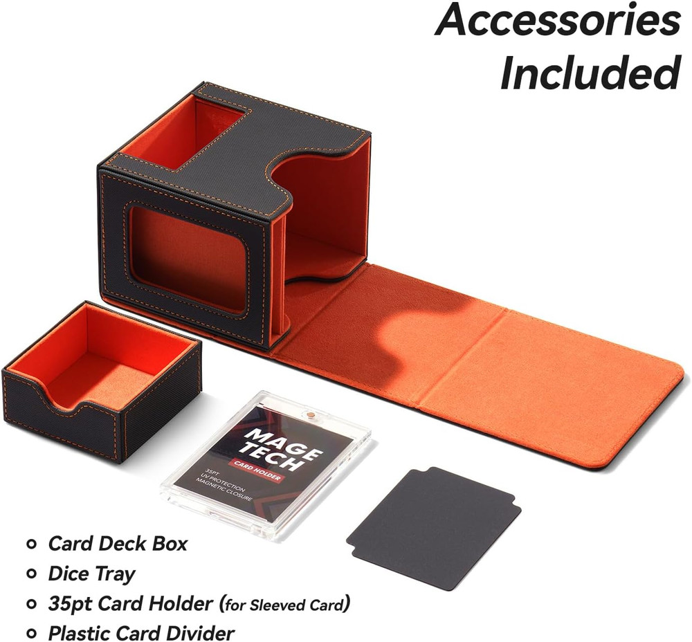 Card Deck Box for MTG Commander - Patented Design, Commander Display, Fits 100 D