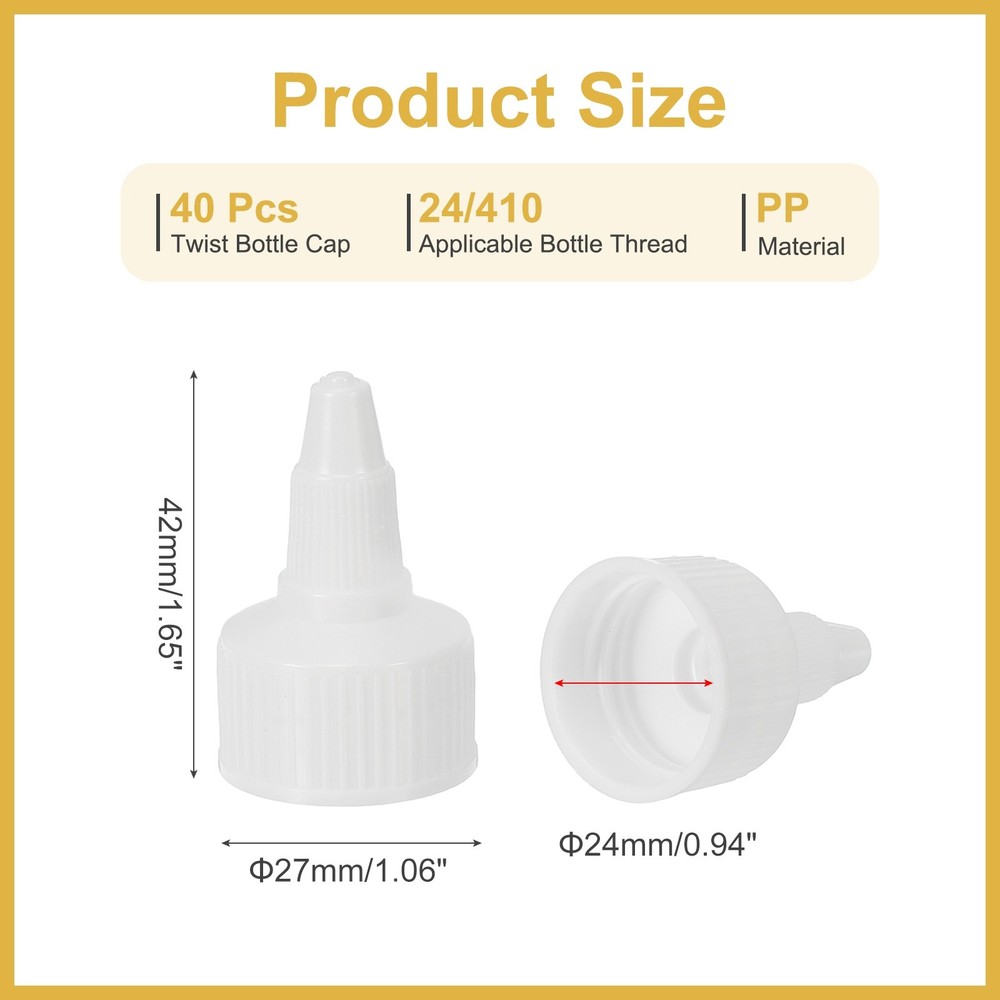 40Pcs 24/410 for Shrinkable Bottles, White