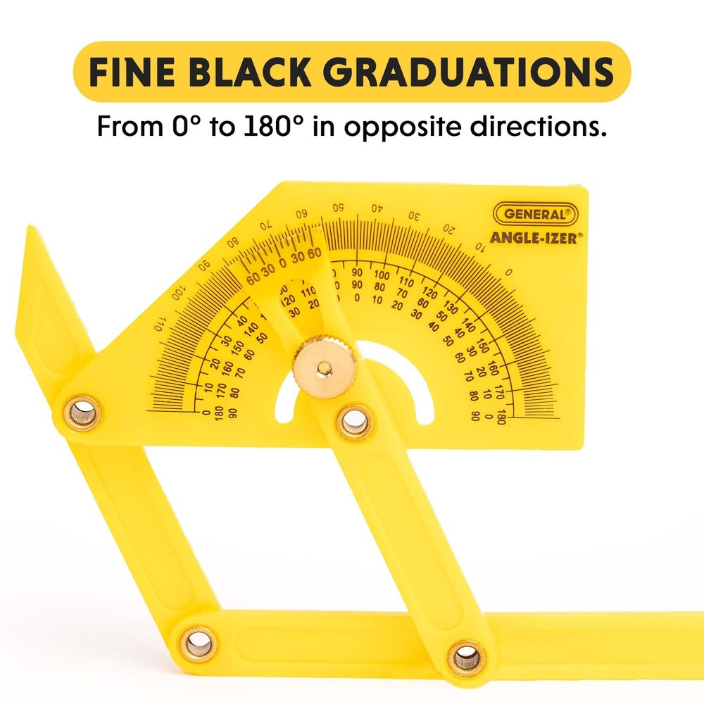 General Tools 29 Plastic Protractor and Angle Finder, Outside, Inside, Sloped...