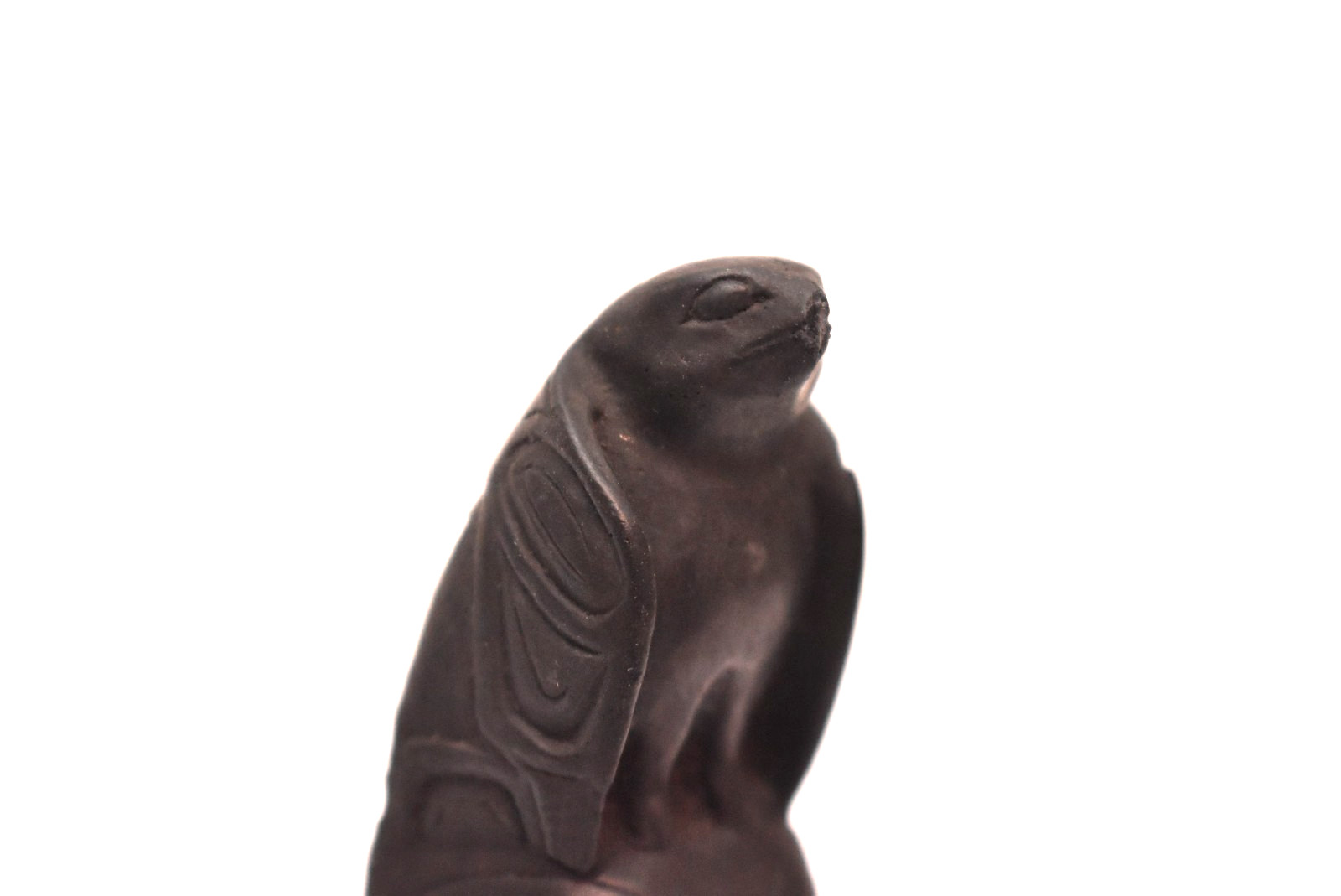 Antique Northwest Coast; Haida, Carved Black Argillite Totem pole 6" Tall