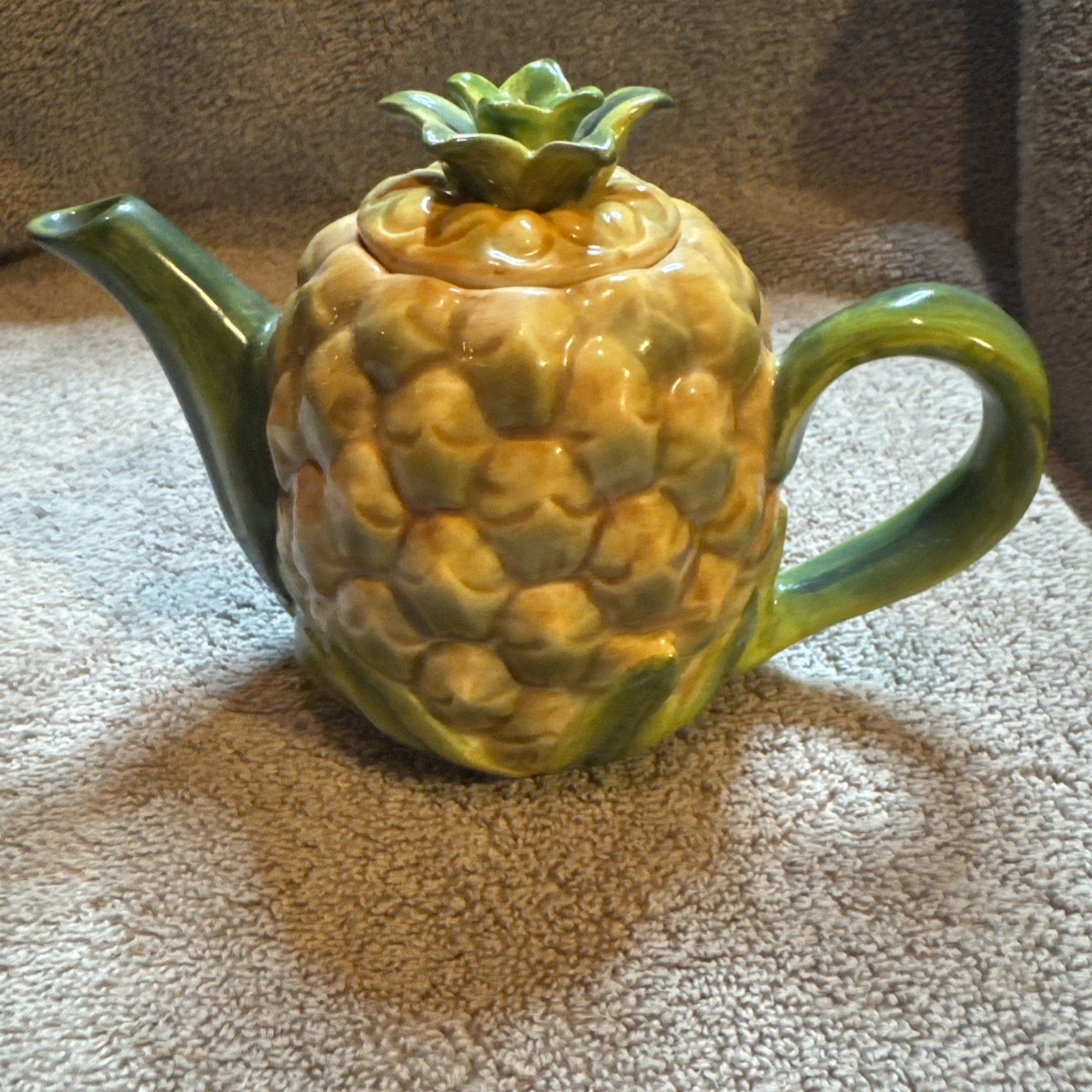 Vtg Lot 6 Ceramic Fruit Teapots: Pear P/apple Peach Pomegranate Watermelon Grape